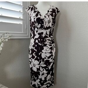 Lauren Ralph Lauren Elegant Black and White Floral Dress